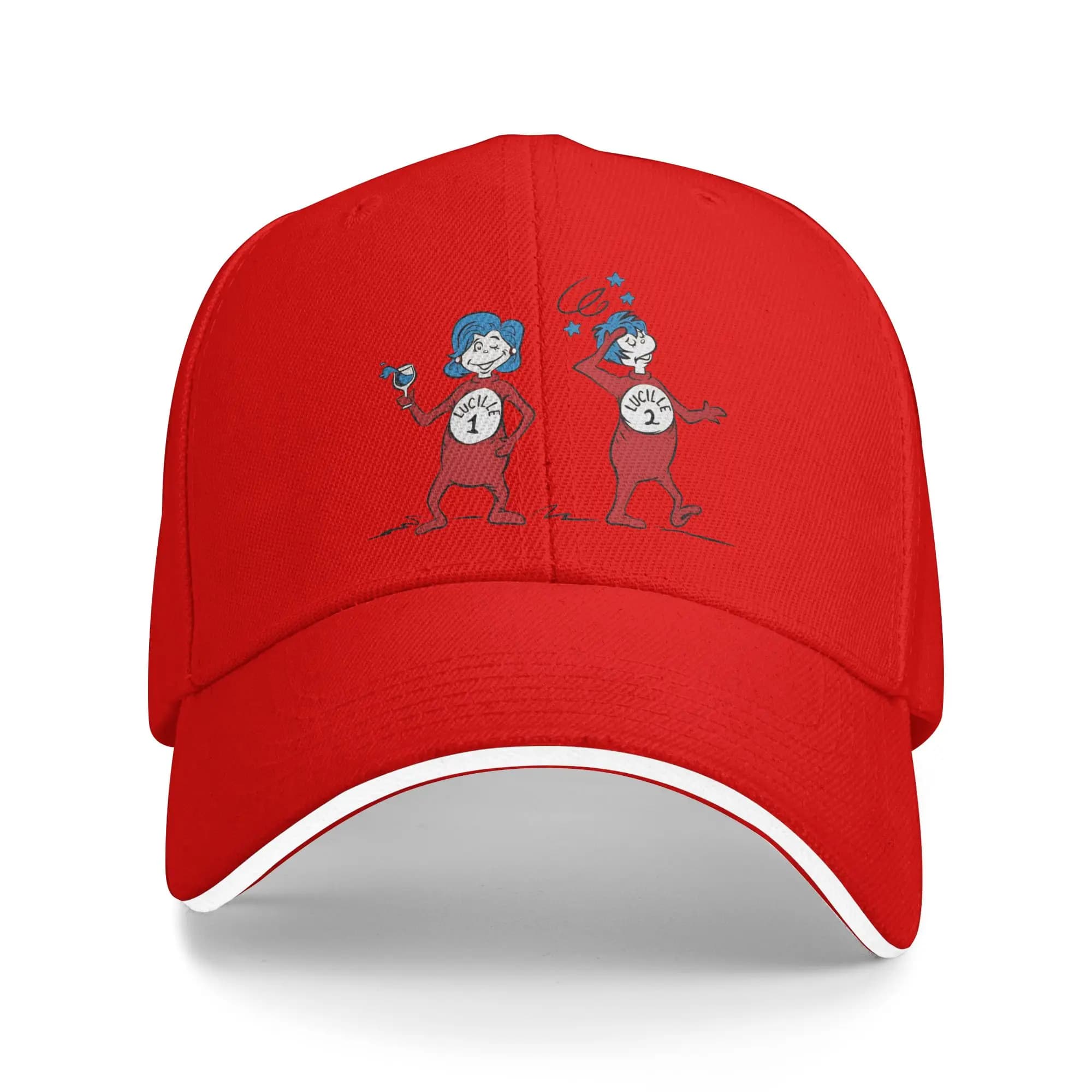 Cappellino da Baseball Classico Dr. Seuss Thing 1 Thing 2 Buddies Reading Day per Uomo Donna, Cappello da Camionista, Regalo Quotidiano per il Golf, Cappelli da Sole