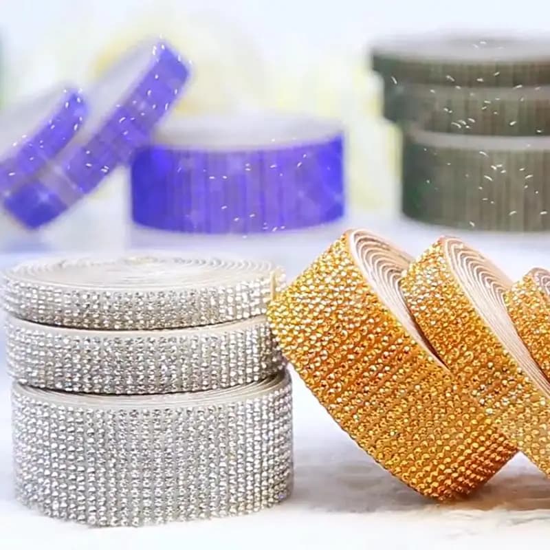 Wall sticker Water Diamond Sticker-SS6 1yard clothing accessories along Patch sticker Diamond Strip Car Diamond Sticker