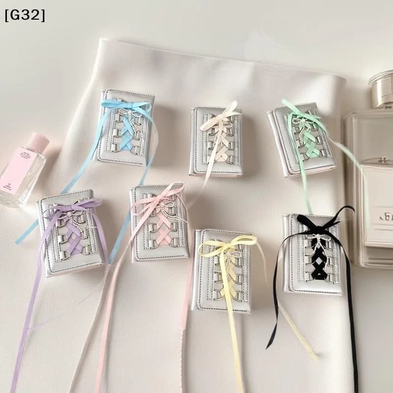 Silver Sweet Wallet For Women Strap-on Designer Original Fashion Short Coin Purse Korean Style Casual New Cute Wallet Purse[G32]