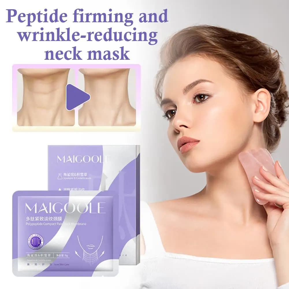 MAIGOOLE Peptide Maschera per il collo rassodante e che riduce le rughe Idratante intensamente Riduce efficacemente le linee del collo