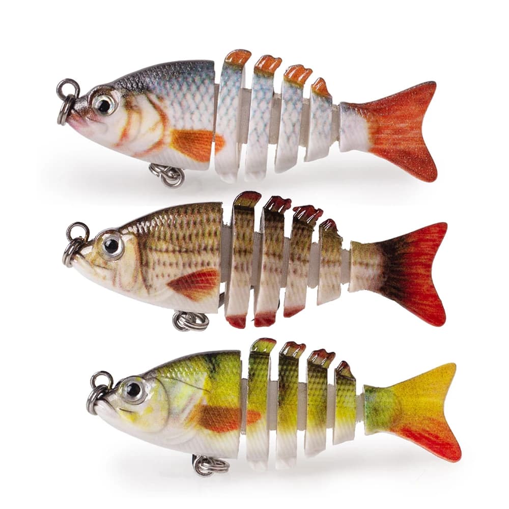 Hanlin 8.5cm 11g esche da pesca Multi snodate lento affondamento esche realistiche Shad Wobbler corpo duro Swimbait trota Bass Tackle