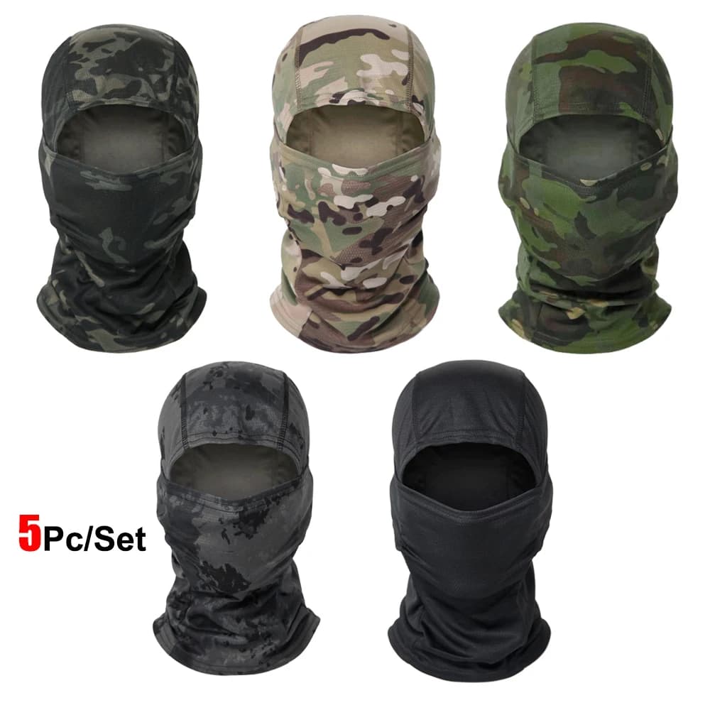 5 pcs/set Sunset Camouflage Hat Cycling Full Face Mask Multi-functional Scarf Motorcycle Scarf Skiing Helmet