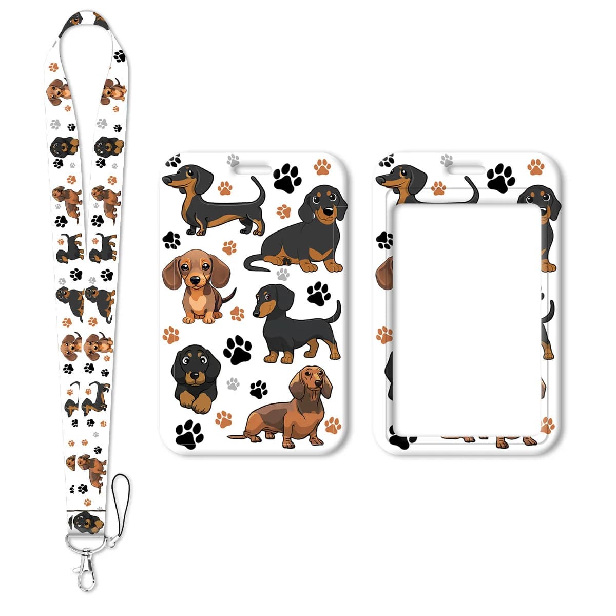 Simpatico porta carte per cani Cartoon Animal Cordino Tracolla per chiave ID Card Cinghie per telefono Corda per appendere Portachiavi Accessori regalo