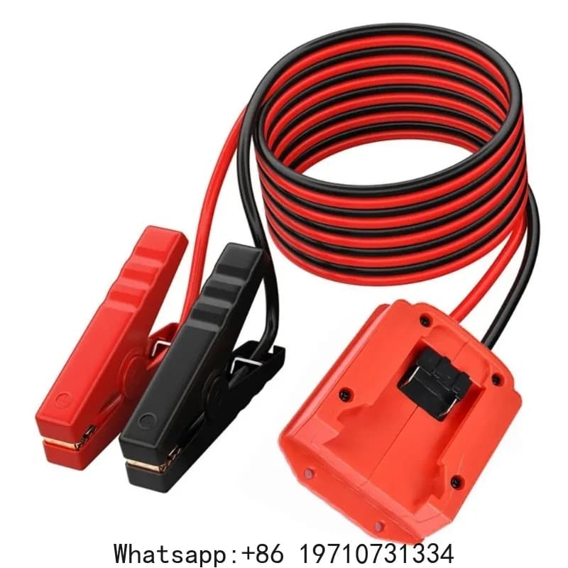 Adattatore per Batteria Power Wheel per Milwaukee 18V con Cavo di Alimentazione Portatile da 6 Piedi, Caricabatterie per Auto e Avviatore d'Emergenza per Utensili Elettrici