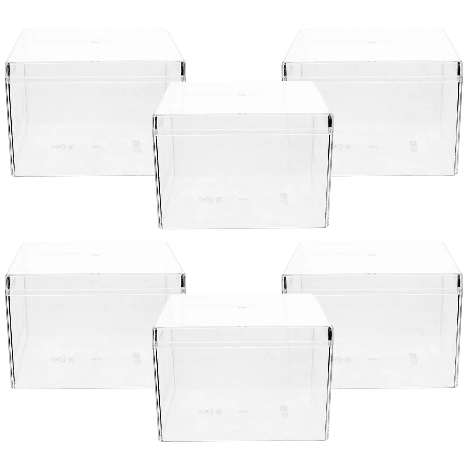 6Pcs Clear Cake Box Tiramisu Packing Holder Mini Transparent Dessert Container Portable Baking Cake Box for Gifting Storage