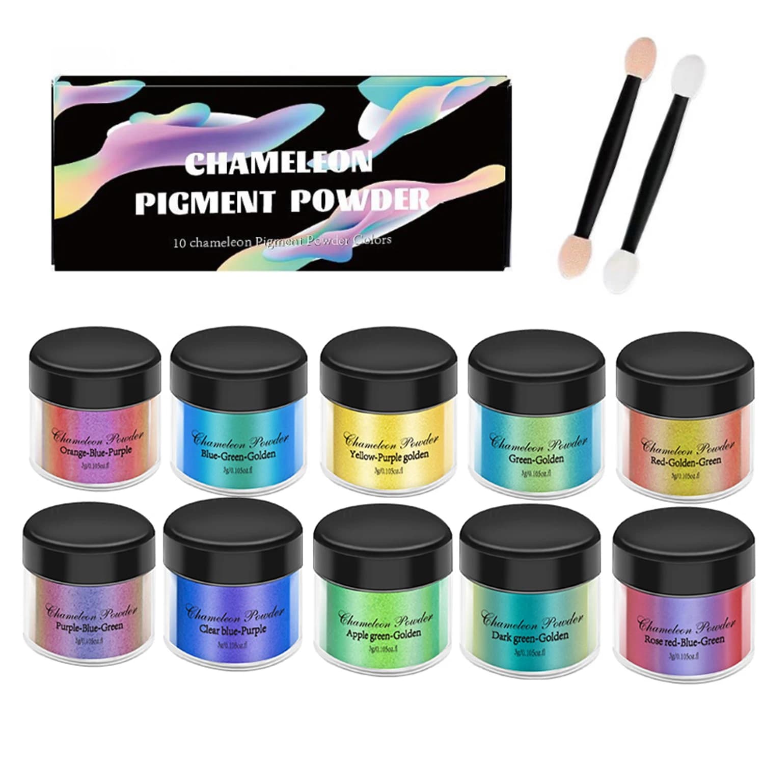 Set di 10/20 Pigmenti Camaleonti Effetto Specchio, Kit di Polveri Glitterate per Resina Epossidica, Coloranti Magici per Creazione di Gioielli Fai-da-Te
