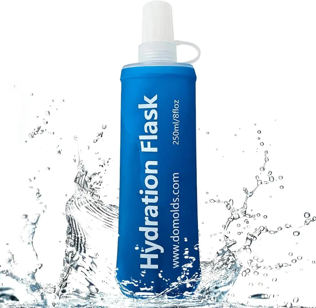 AXEN Ocean Blue 250ML Soft bottle TPU Foldable hydration flask for running hydration Foldable soft water bottle for hydration package M