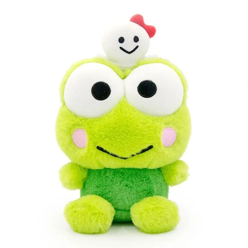 Peluche a forma di rana dagli occhi grandi Sanrio ChangYi, giocattolo di peluche a forma di animale dei cartoni animati, dolce souvenir di compleanno e ciondolo decorativo per borsa per ragazze