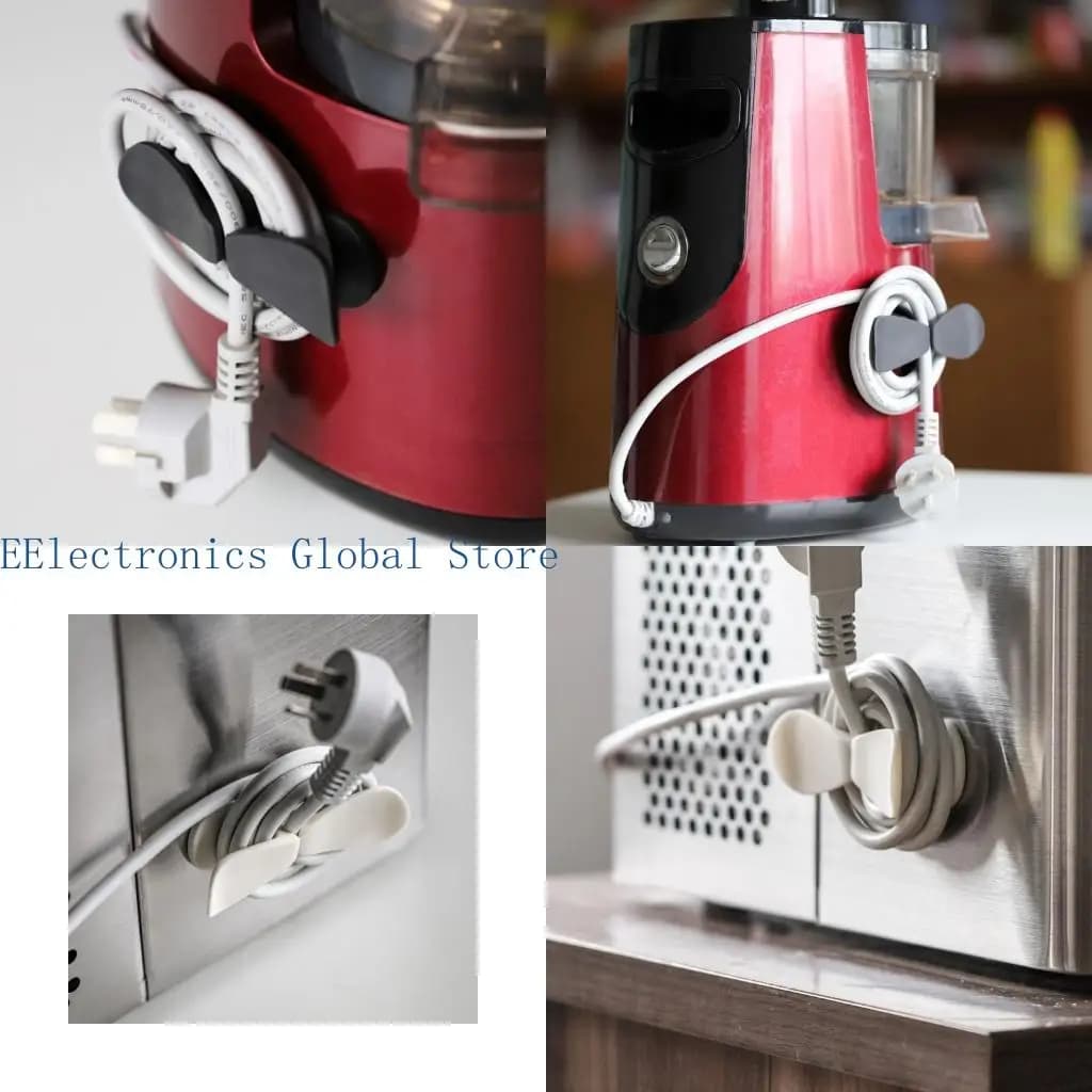 462B 5 pieces adhesive cable holder reusable space saving for organization electric kitchen cable
