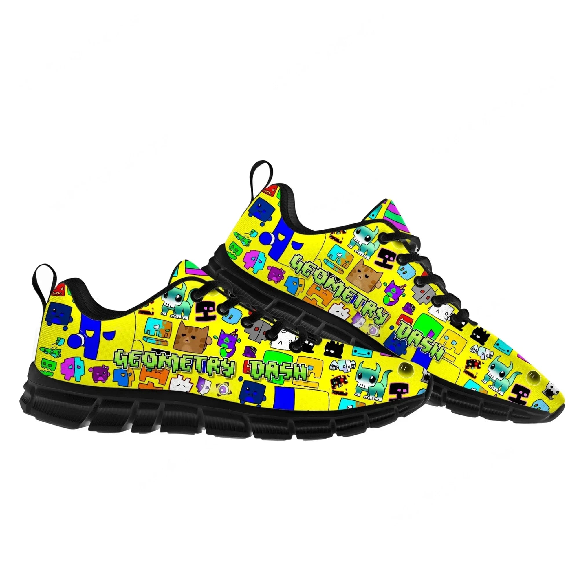 Geometry Dash Sports Shoes Cartoon Game Mens Womens Sneakers Fashion Sneaker Custom Built Shoes