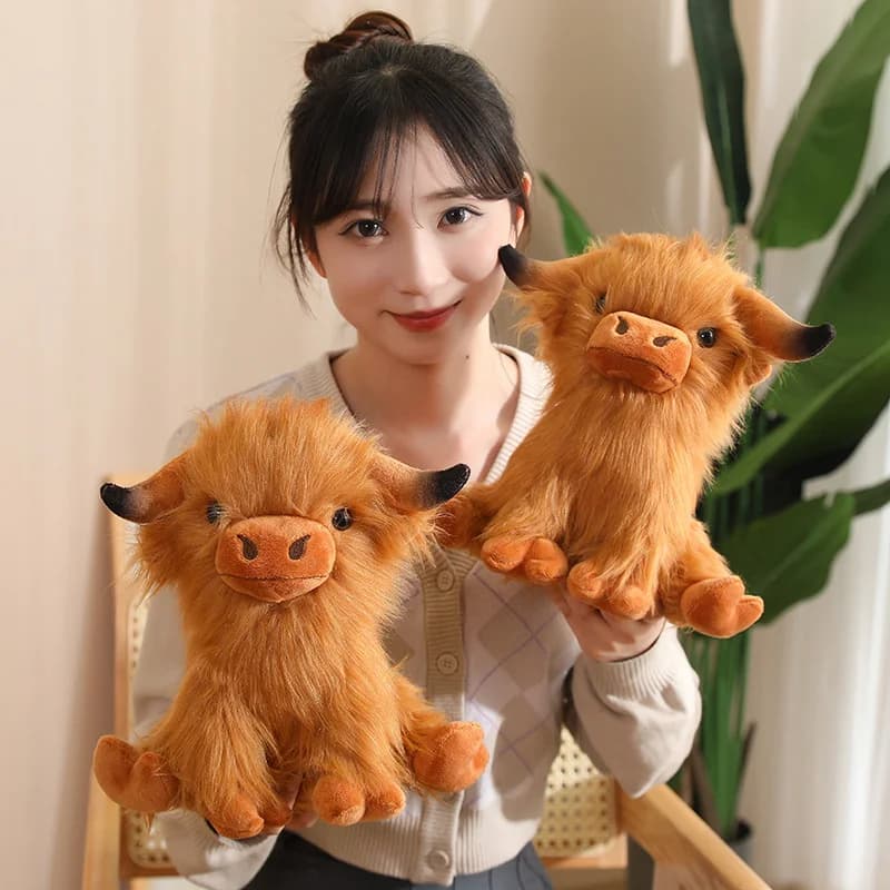 30 centimetri Simulazione Yak Selvaggio Bambola Realistica Highland Mucca Peluche Morbido Marrone Bison Peluche Decorazione Della Stanza Regali Di Compleanno