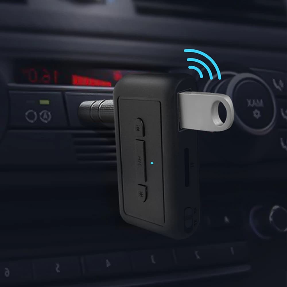 Bluetooth5.3 Receiver Transmitter 3.5mm Jack Adapter Support U Disk TF card For Car Music Audio Aux Headphone Reciever Handsfree