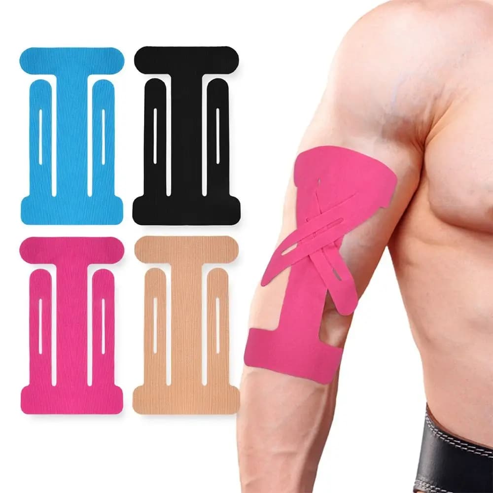 10pcs Stability Waterproof Elbow Bandage Breathable Pre-cut Kinesiology Tape Elastic Water Resistant Sports Tape Gym