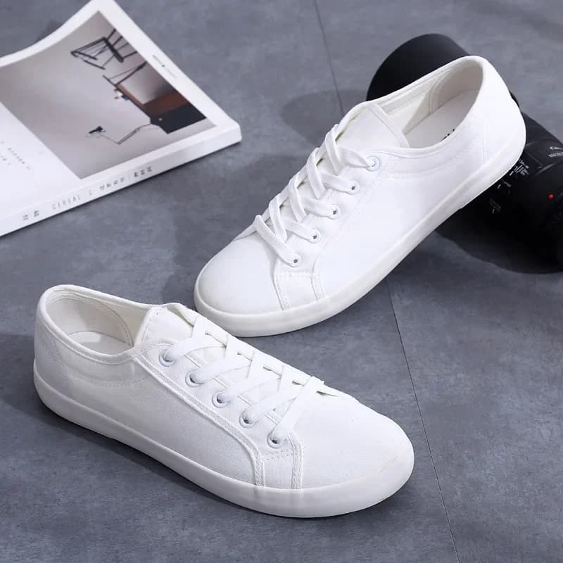 Scarpe di tela bianche per coppia Scarpe estive Scarpe di stoffa per studenti stringate Scarpe da donna Scarpe da ginnastica bianche Scarpe da tavolo da donna