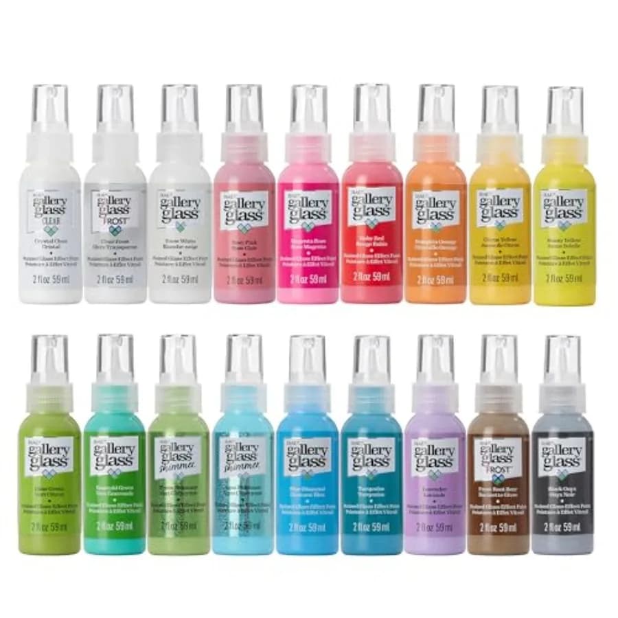Window Acrylic Craft Paint Set Formulated to be Non-Toxic Perfect for Beginners and Artists Eighteen Bottles 2 oz Assorted Colo