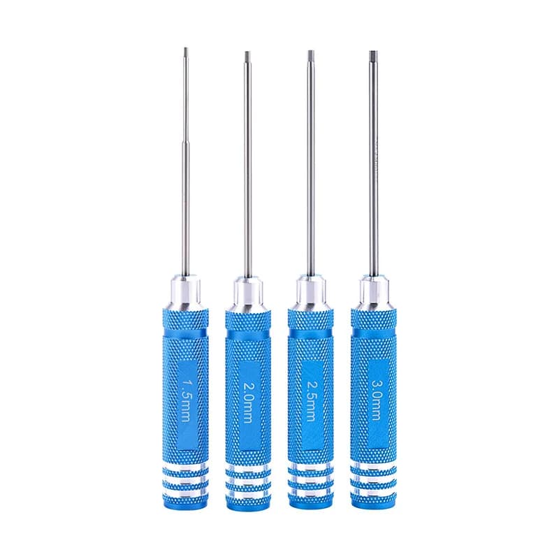 Set di Cacciaviti Esagonali Allen per Strumenti RC (1.5mm, 2.0mm, 2.5mm, 3.0mm)