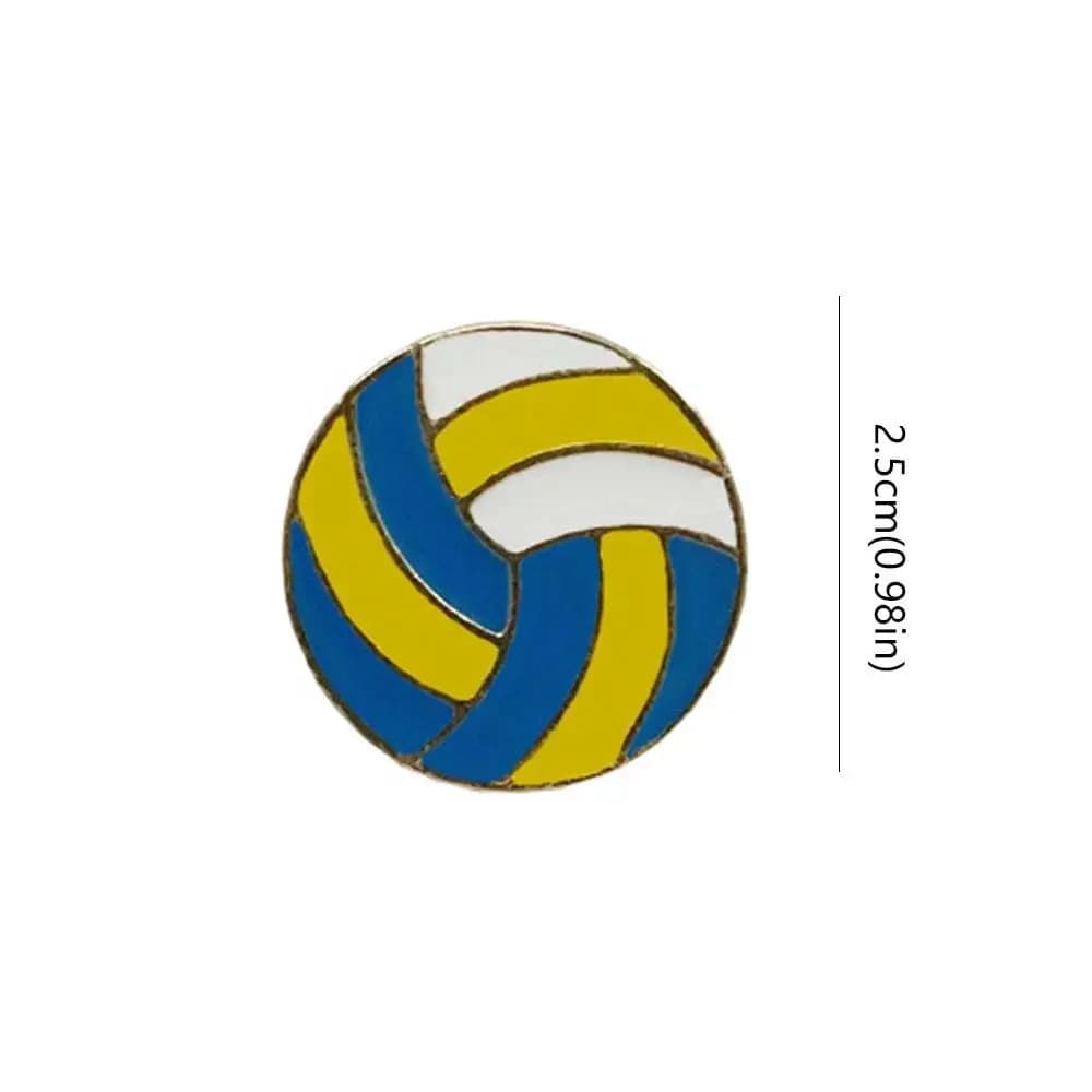Spilla shaped like a soccer ball, basketball badge, brooch with oil drop effect, Korean style metal decoration with animated cardboard