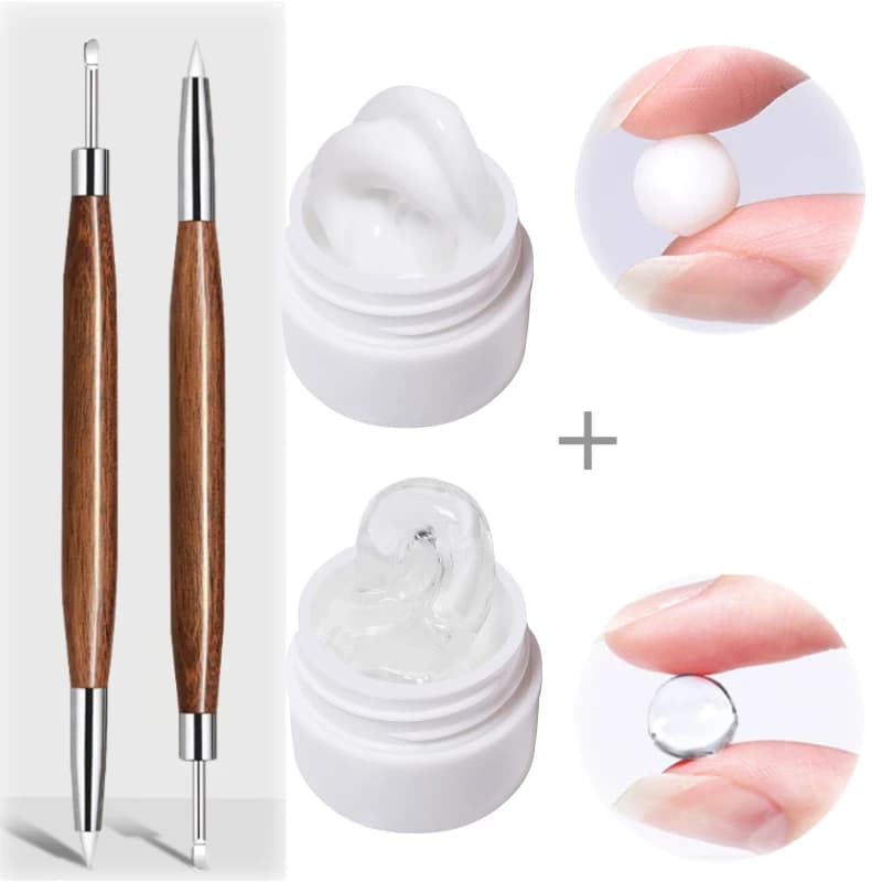 LILYCUTE 2 pz. Gel Unghie Trasparente Non Appiccicoso per Estensione con Penna per Scultura Floreale, Gel per Nail Art Acrilico Trasparente Lattiginoso