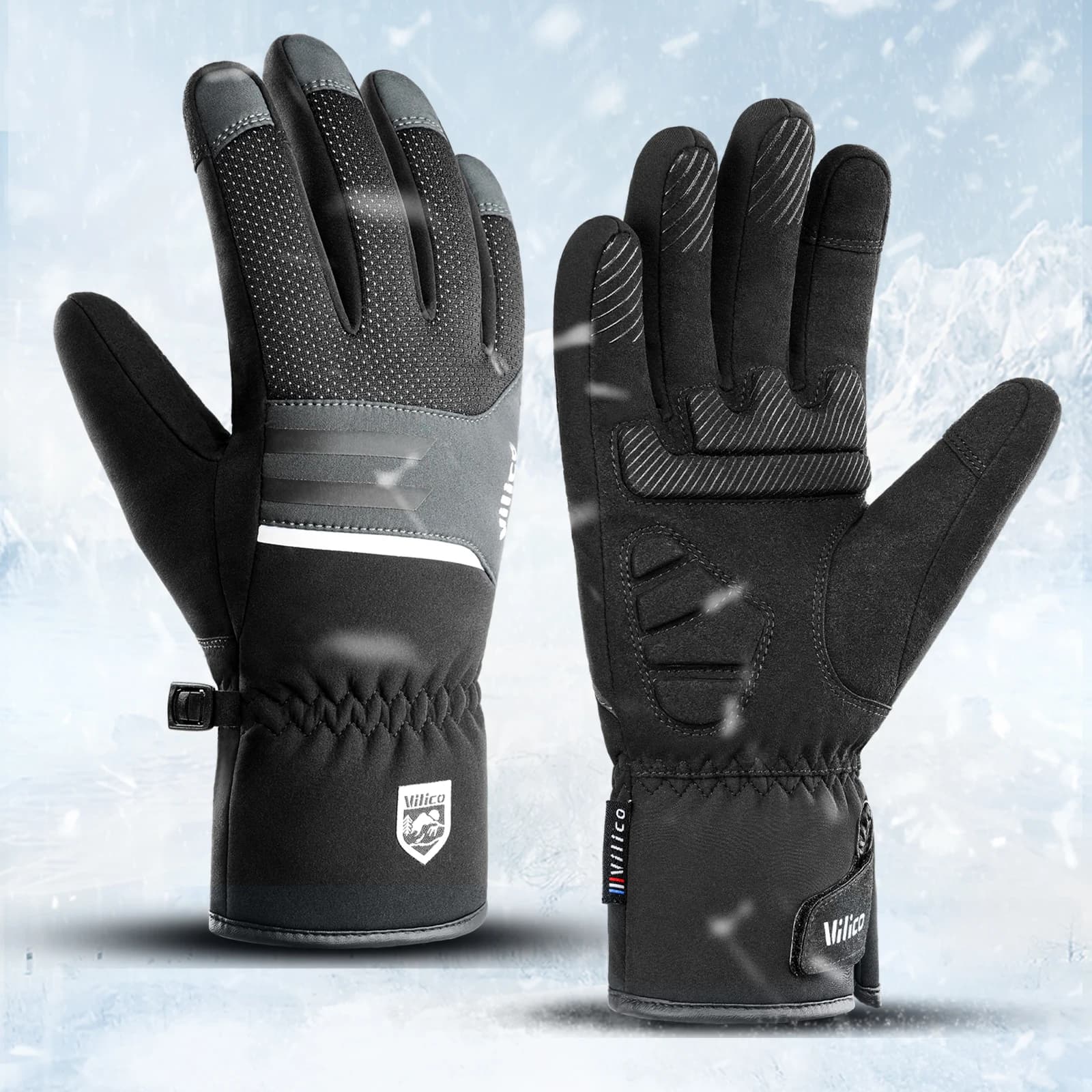 Guanti da ciclismo invernali impermeabili Sport all'aria aperta Corsa Moto Sci Touch Screen Guanti in pile Antiscivolo Caldi dita intere