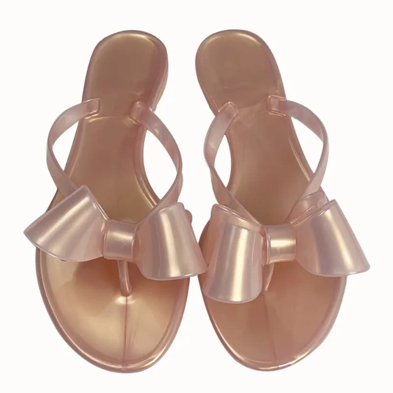 Nuove Ciabatte Wowen Jelly Bowt, Sandali Bassi alla Moda in Plastica, Scarpe Estive da Ragazza, Infradito Antiscivolo Leggere per Casa e Uscite