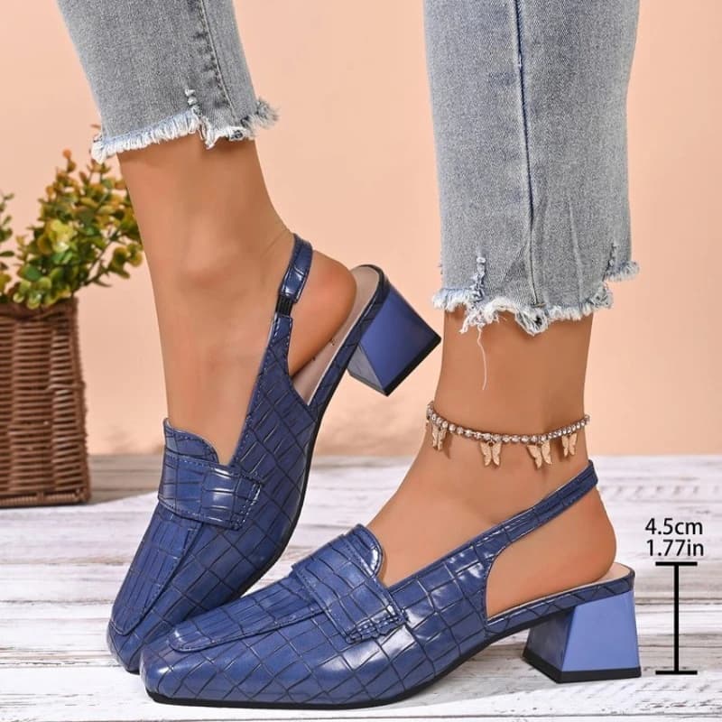 Scarpe con tacco a spillo da donna, scarpe con tacco grosso alla moda, calzature per lavoro, feste, matrimoni, scarpe da donna.