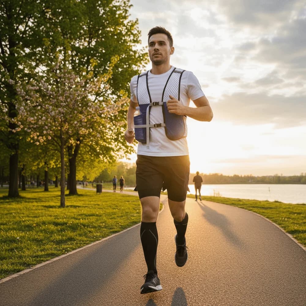 Lightweight Hydration Running Vest Reflective Breathable Hydration Vest Sport Bag Water Bottle Storage with Phone Holder
