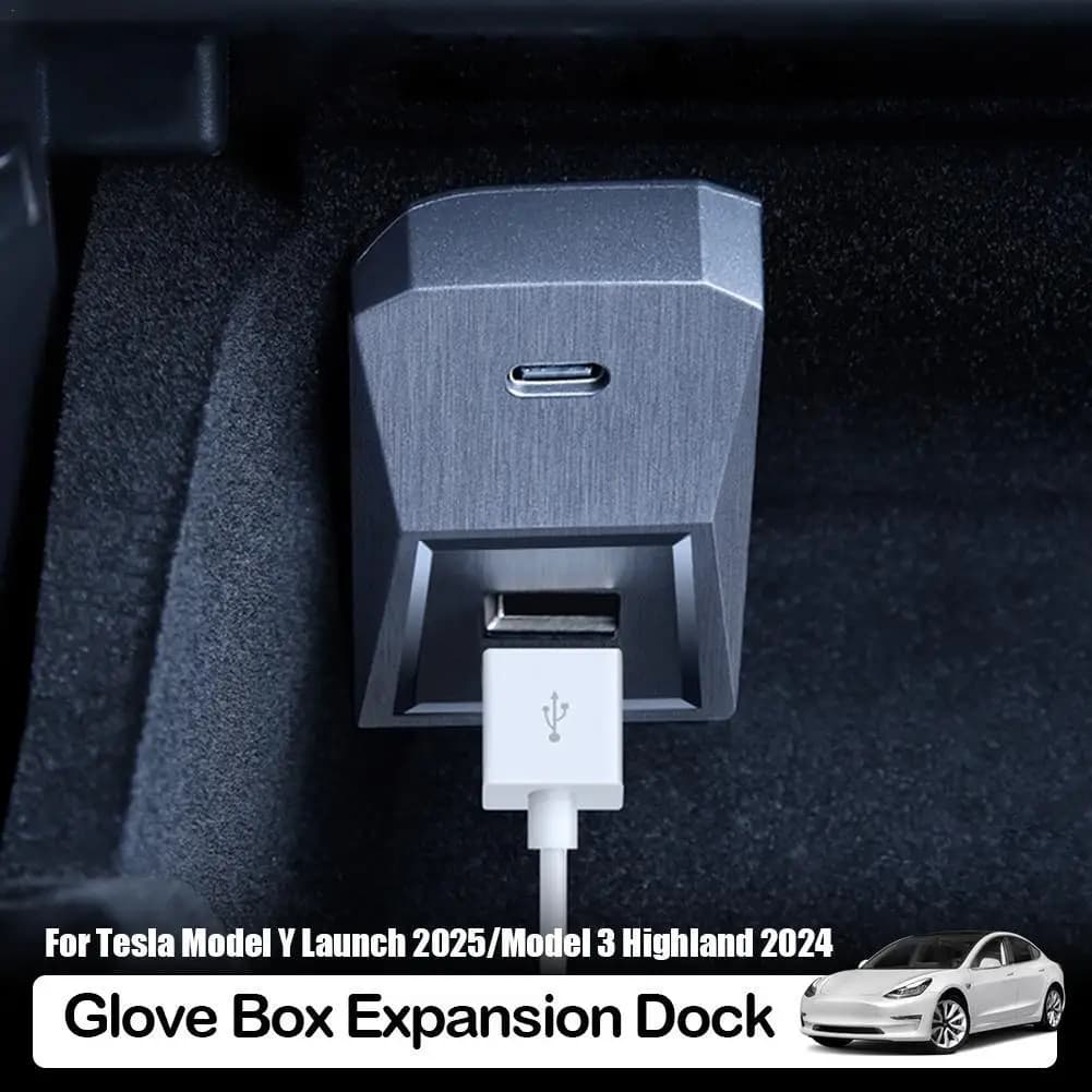Per Tesla Modello Y Launch 2025 Guanti Hub USB Display Digitale Splitter Guanti Docking Station Per Il Modello 3 Highland 2024
