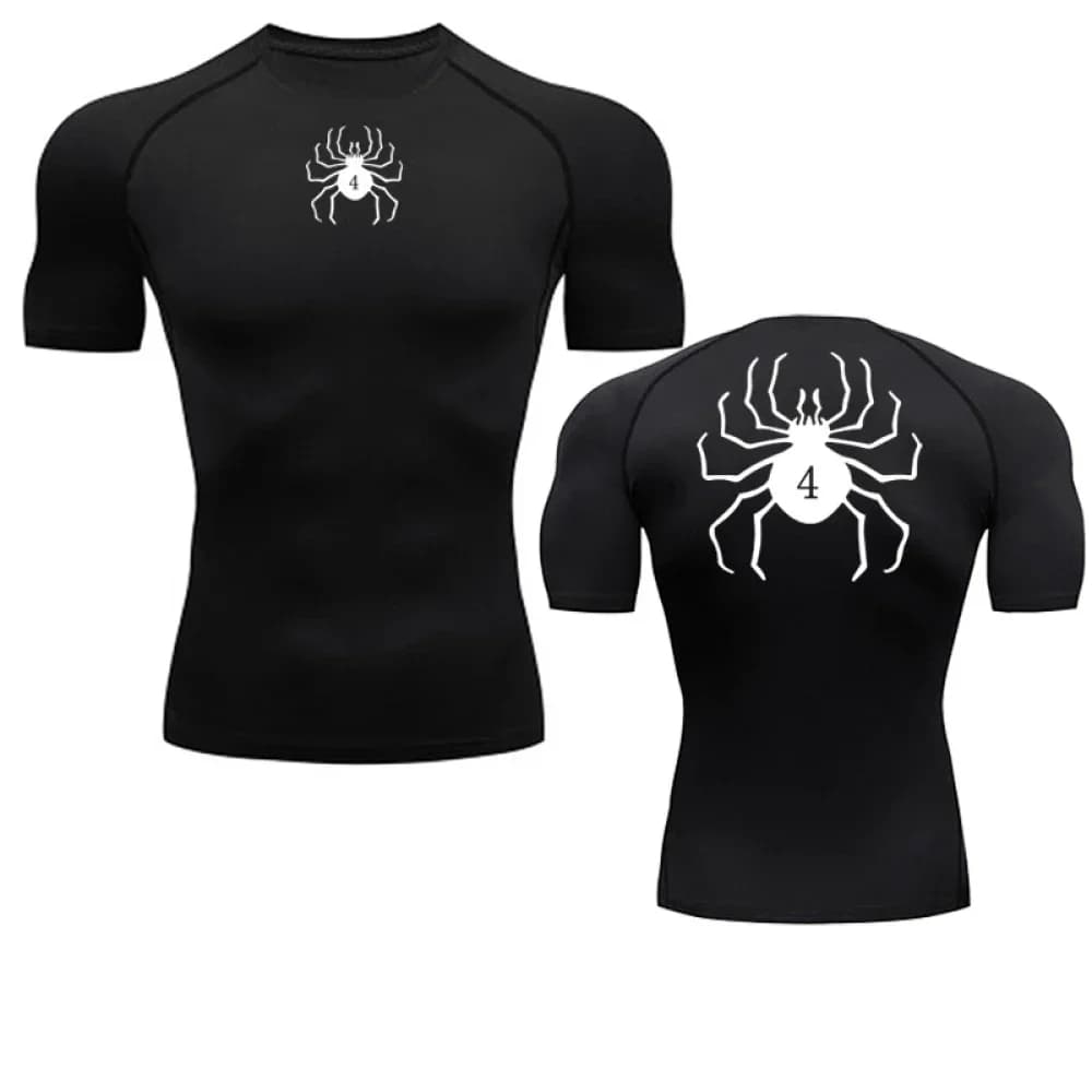 T-shirt a compressione da palestra, sportive, da allenamento, con stampa anime Spider, da uomo, per corsa e fitness, aderenti, estive, Rashguard, Top, Magliette