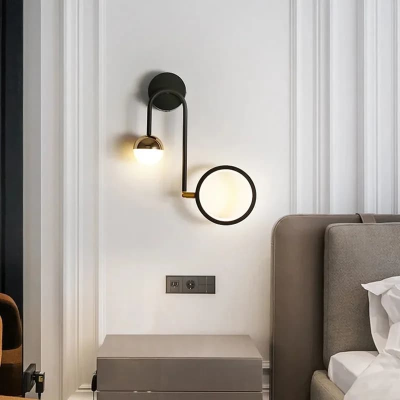 Lampada da Parete Moderna per Comodino, Stile Nordico, Rotonda, Nuova Luce di Lusso per Soggiorno, Corridoio, Armadio, Interni, Hotel