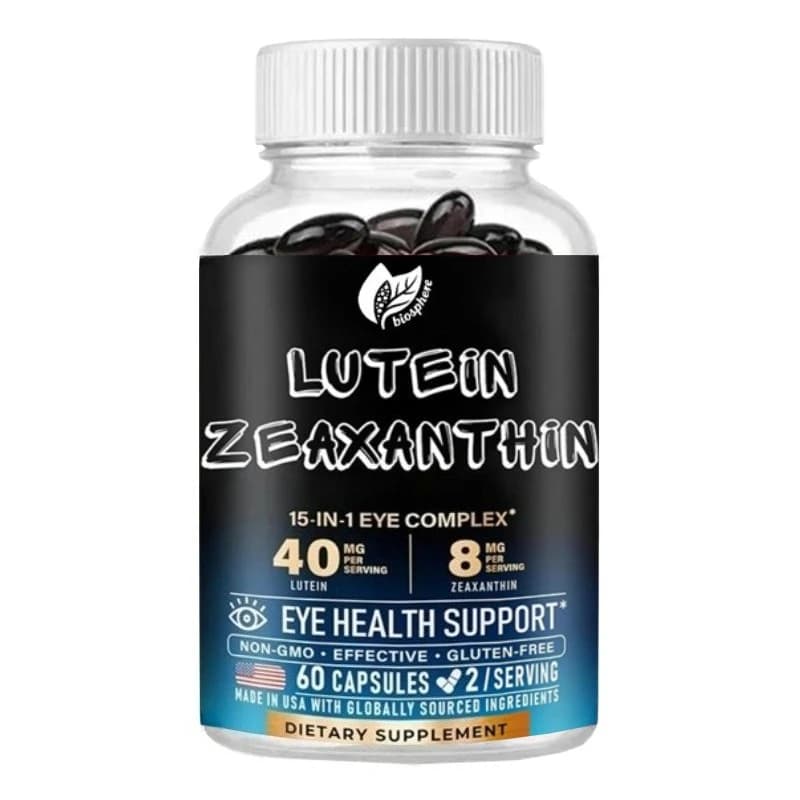 Supplements for lutein and eye zeaxanthin, health and sight support - Saffron, zinc, vitamins, copper, 60 capsules