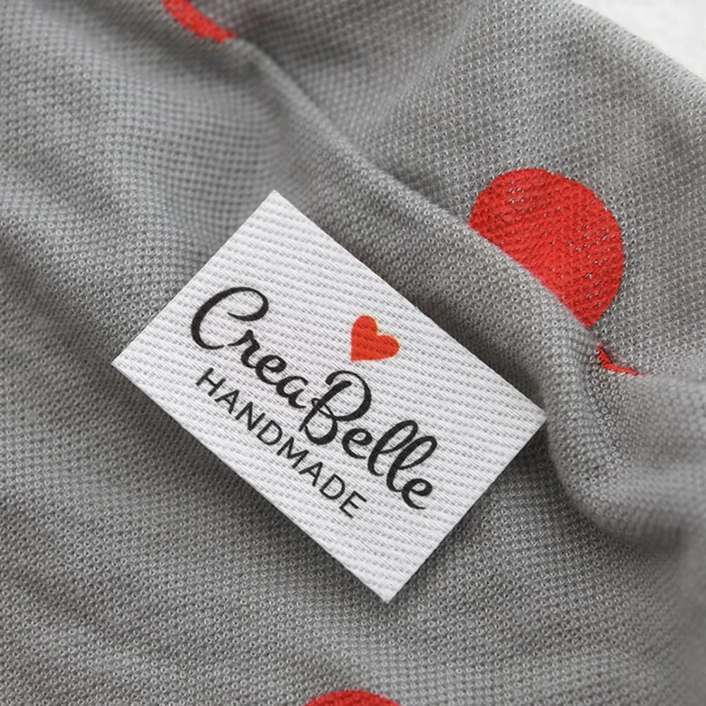Etichette in cotone personalizzate personalizzate - Angolo quadrato 30x20mm 100 pezzi/set (sticare e cucire) per moda, tessuti per la casa e artigianato fai-da-te