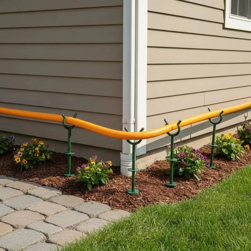 Set di 12 Guide Robuste per Tubi da Giardino con Base Stabile - Facili da Installare, Compatibili con Raccordi Americani ed Europei - Lunghe