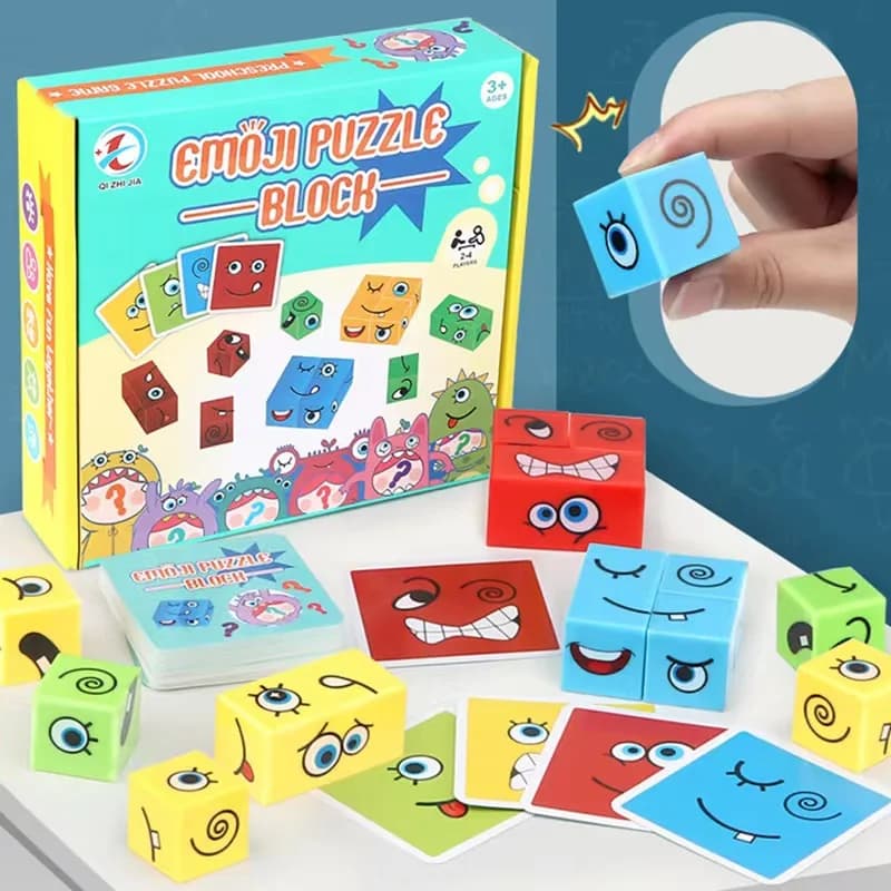 Face Changing Cube Puzzle Game Logical Thinking Training Blocks Toy for Kid Interactive Board Game Family Party Educational Gift