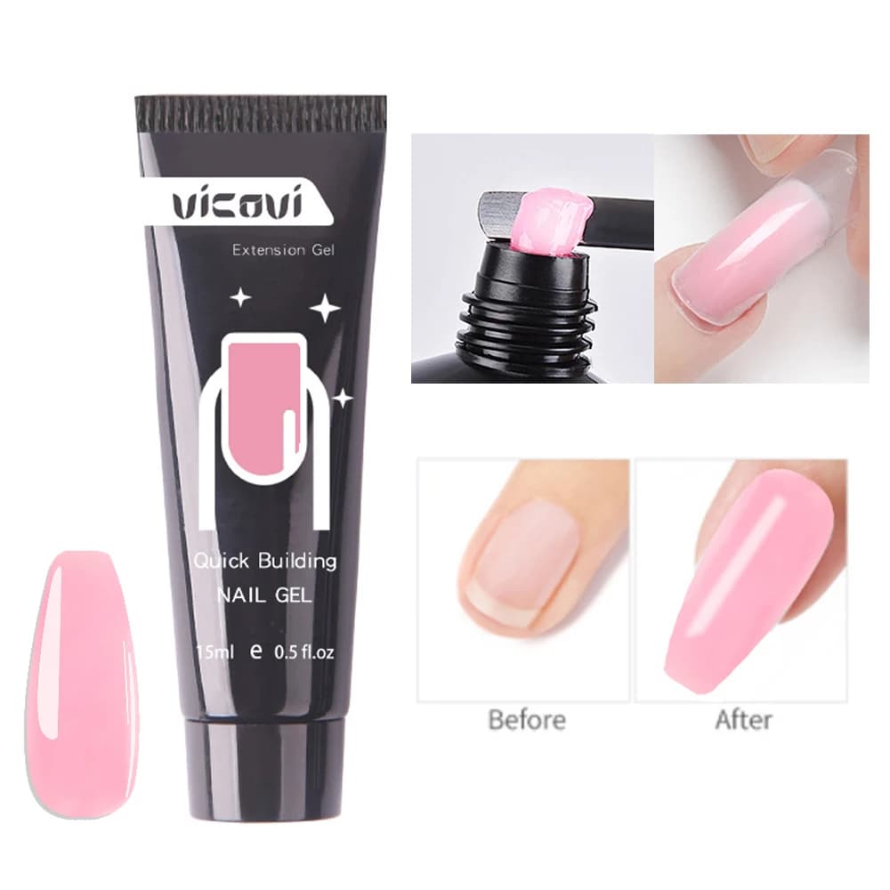 15ml Nail Extension Poly acrilico Gel Quick Building UV LED Polymer acrilico Gel 0.5fl.oz Pink Nude Manicure prolunga Poly Nail Gel
