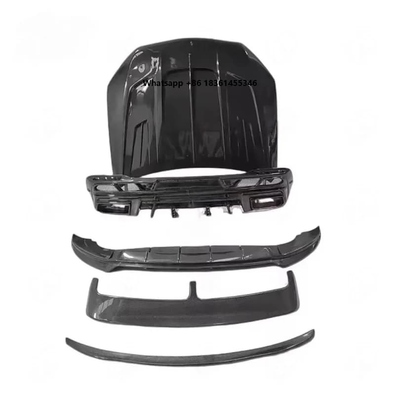 Accessori Auto W167 LD Style Kit Carrozzeria in Fibra di Carbonio, Diffusore Anteriore, Spoiler Posteriore per GLE 53 63 W1, Durevole