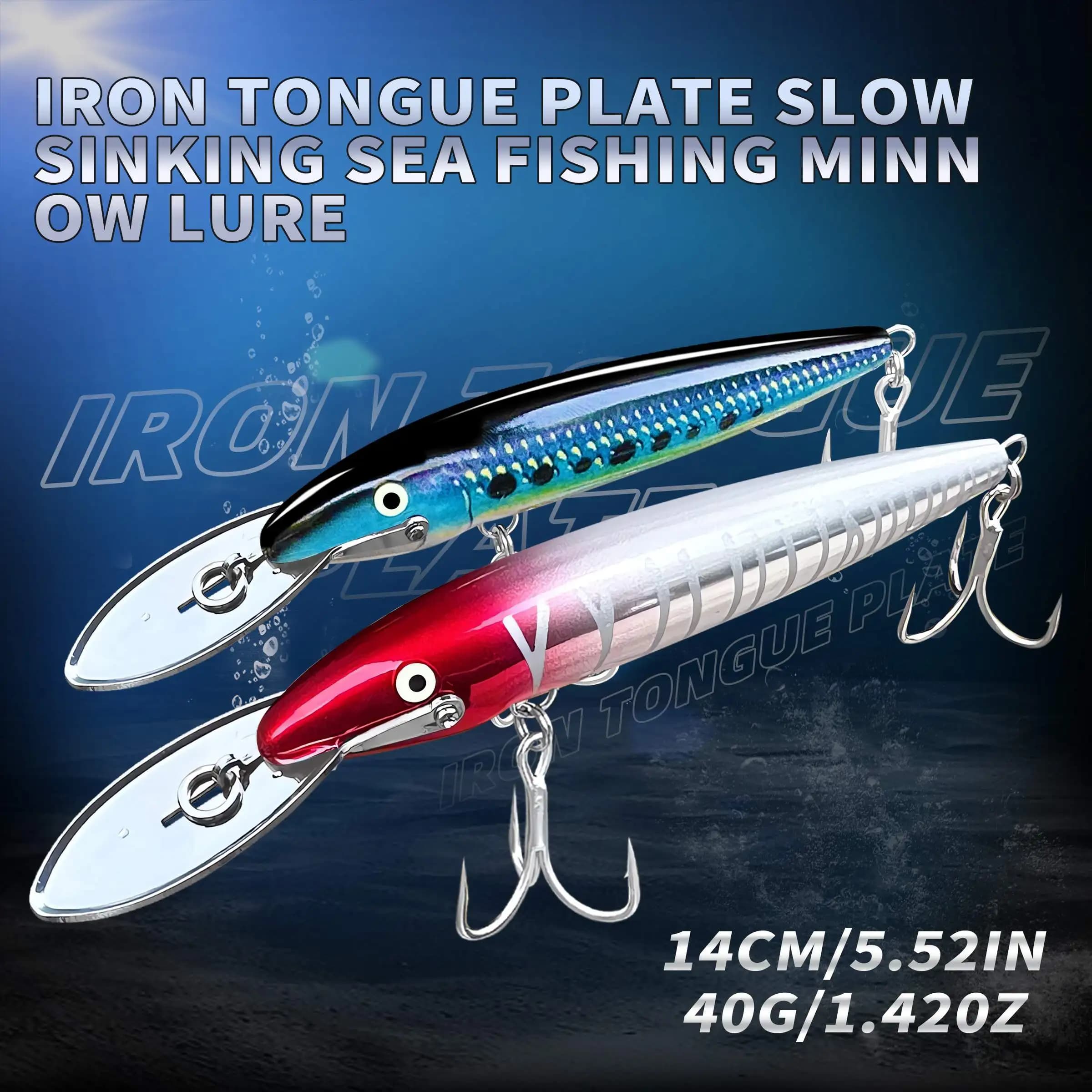 BASSKING Affondamento Minnow Esca 140mm 40g Jerkbait Richiamo Pesca Artificiale Esca Dura Bass Pike Wobbler Acqua Salata Pesca in Mare Swimbait