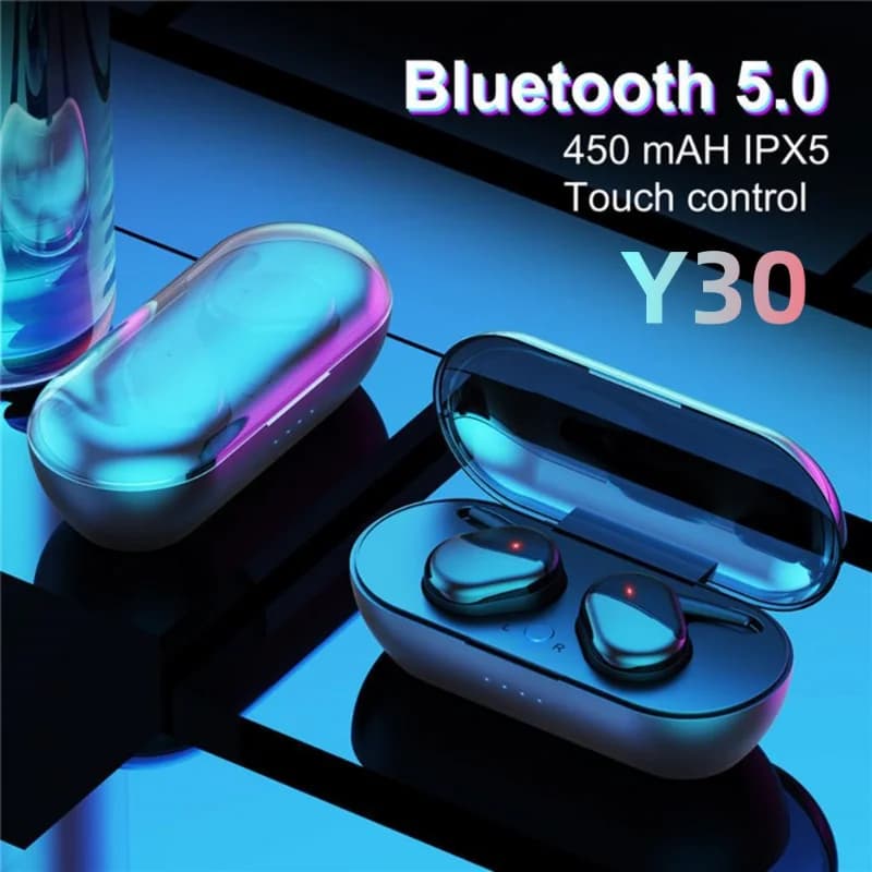 Y30 TWS Auricolare wireless Bluetooth 5.0 Cuffia HiFi Suono Stereo Sport Earpods con microfono per IPhone Telefono Android