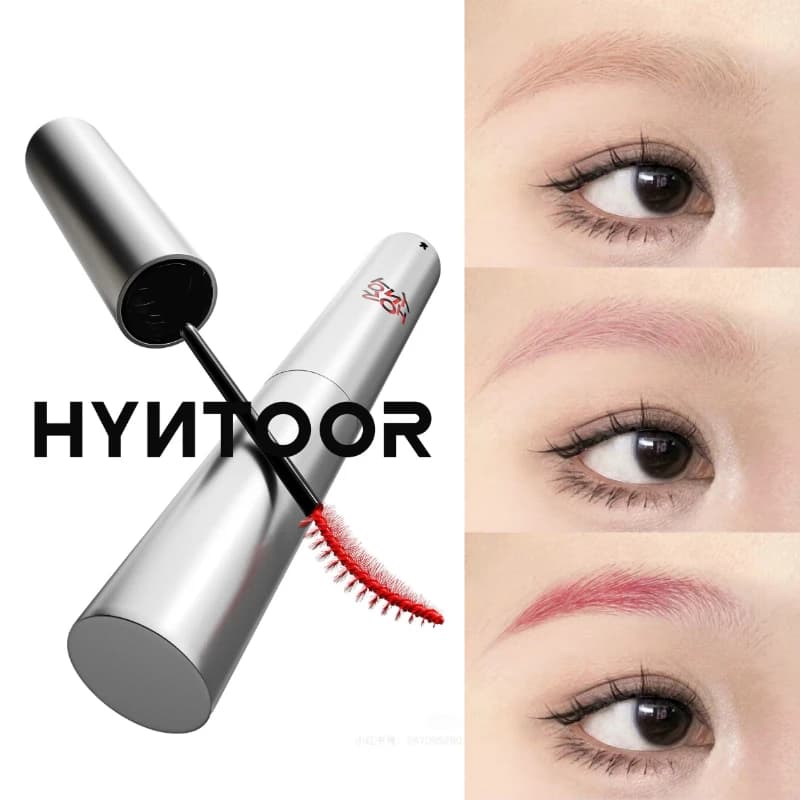 HYNTOOR Long Lifetime Waterproof Red Eyebrow Mascara, Eyebrow Corrector, Clear Eyebrow Base, Eyebrow Liquid Gel