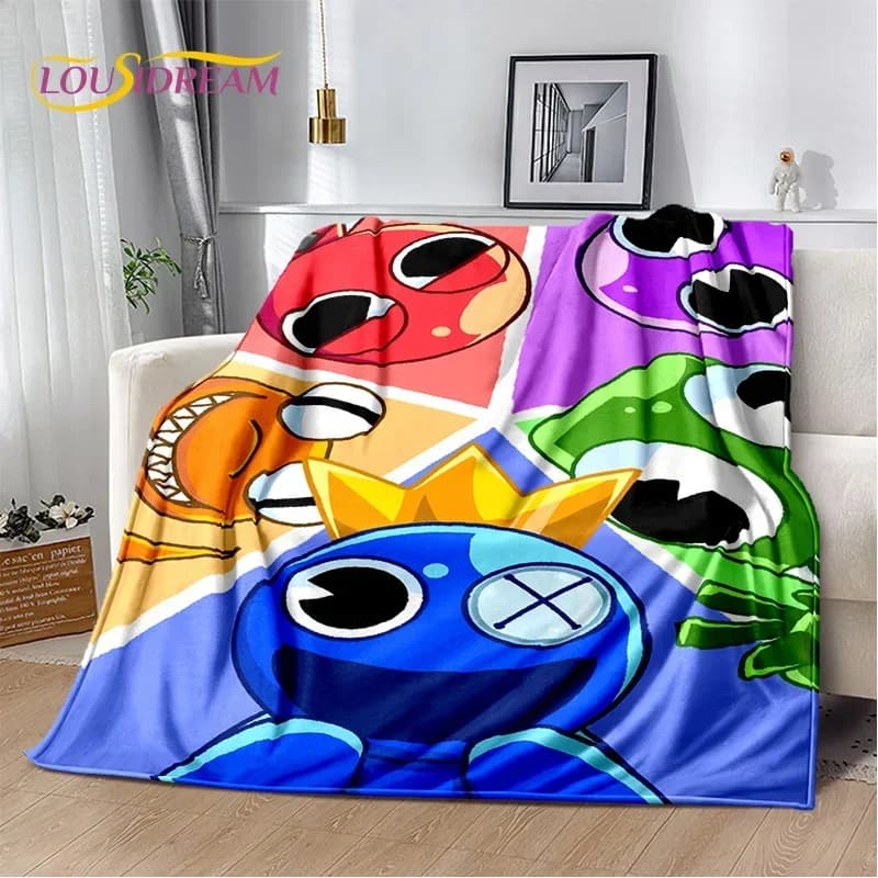 Game R-Rainbow Friends Cartoon Soft Flannel Blanket for Beds Bedroom Sofa Picnic ,Throw Blanket for Cover Outdoors Leisure Gift