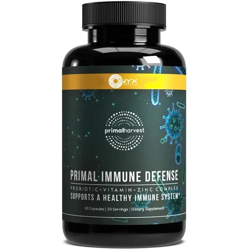 Supplement 10 in 1 for primitive immune defense, containing 7 billion CFUs of prebiotics and probiotics, zinc, vitamin C, B6, D3, K2