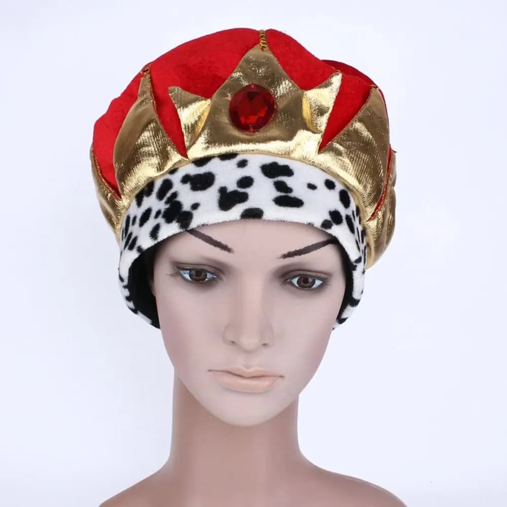 Masquerade Velvet Prince King Hat Pharaoh Role Play Crown Hat Stage Performance Dress Up Halloween Costume Cap Mardi Gras