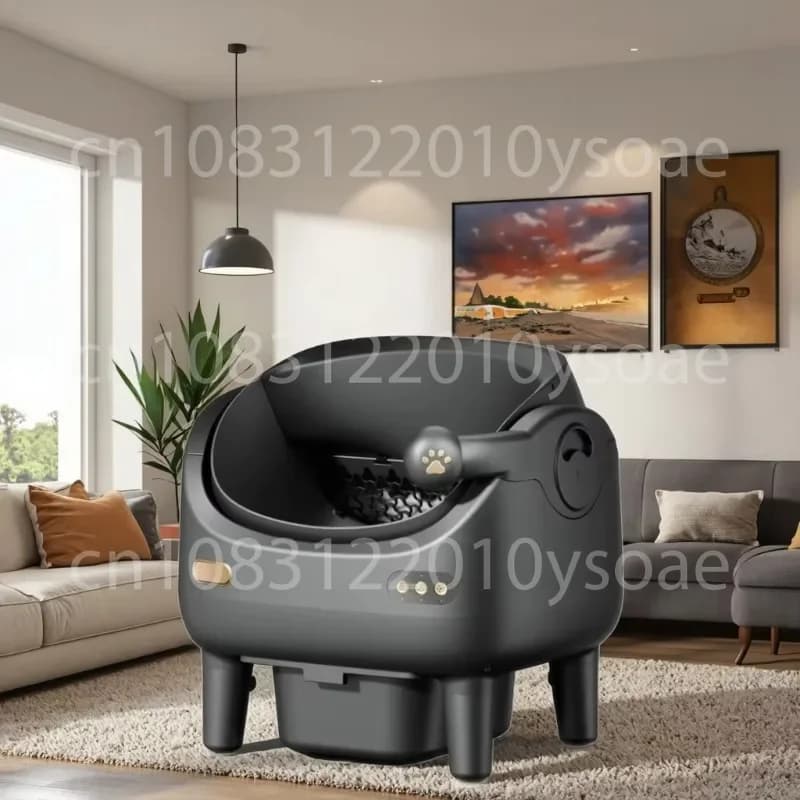 Open Environmental Protection Al Smart Cat Litter Box Large Capacity ABS Plastic Self-cleaning Travel Comfort Automatic