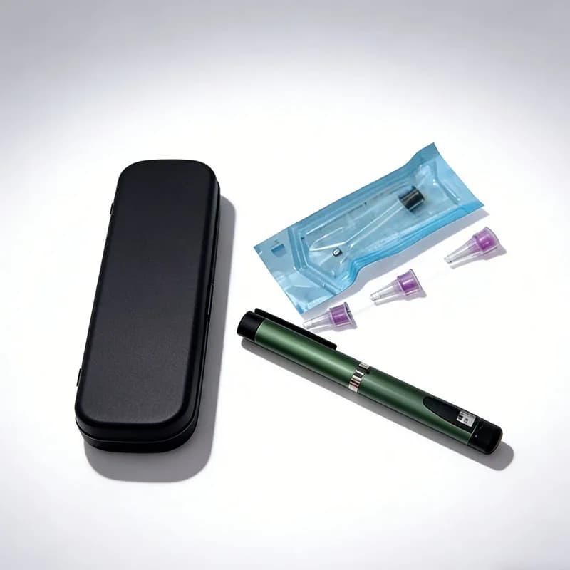 Penna per iniezione riutilizzabile (con ago, sacca d'inchiostro da 3 ml e custodia per la penna) per l'uso con ormone della crescita e insulina (farmaci non inclusi)
