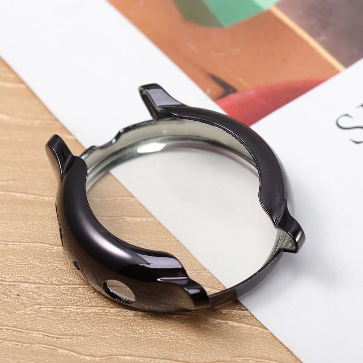Custodia Protettiva Nera Elettroplaccata Anti-Graffio da 44mm per Smartwatch - Cover Protettiva per Orologio