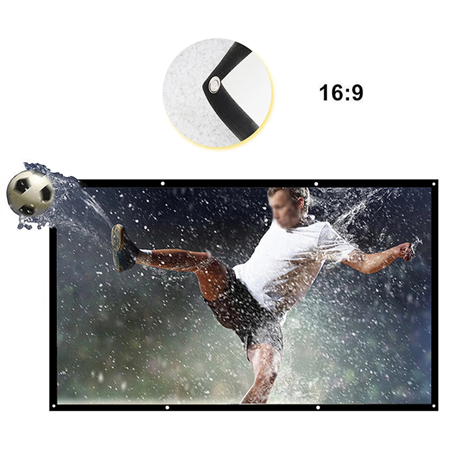 Schermo del proiettore 16:9 da 100/120 pollici schermo di proiezione HD portatile pieghevole montato a parete per l'ufficio Home Theater all'interno all'aperto