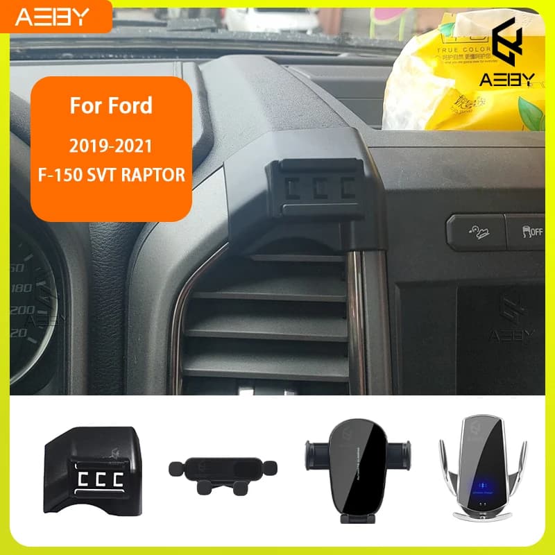 Supporto per Telefono per Ford F-150 SVT RAPTOR 2019-2021, Base Fissa Speciale con Ricarica Wireless per Interni Auto