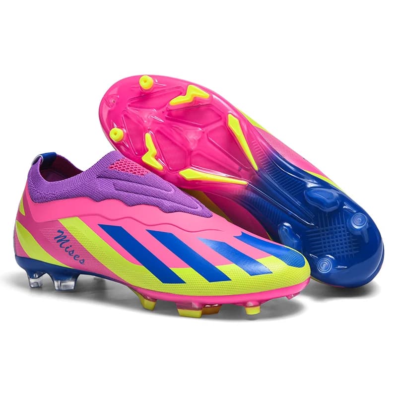 Nuove Scarpe da Calcio per Uomo, Tacchetti per Allenamento Sportivo all'Aperto, Traspiranti, con Punte Lunghe FG, Antiscivolo, Comode per Partite