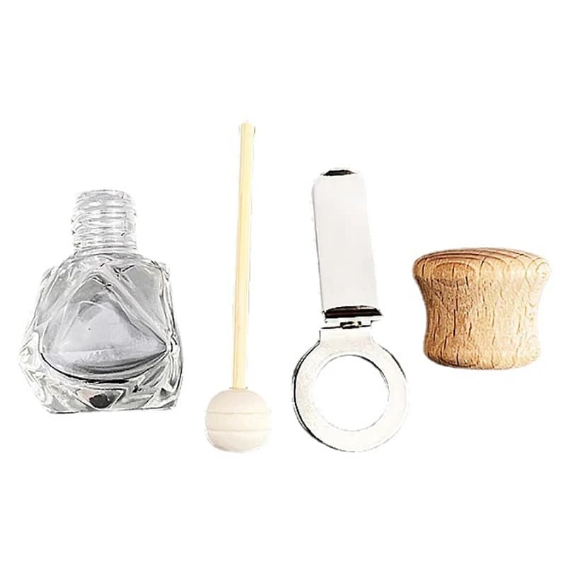 Diffusore di Oli Essenziali per Auto con Clip, Bottiglia in Vetro Vuota per Aromaterapia e Profumazione Ambiente