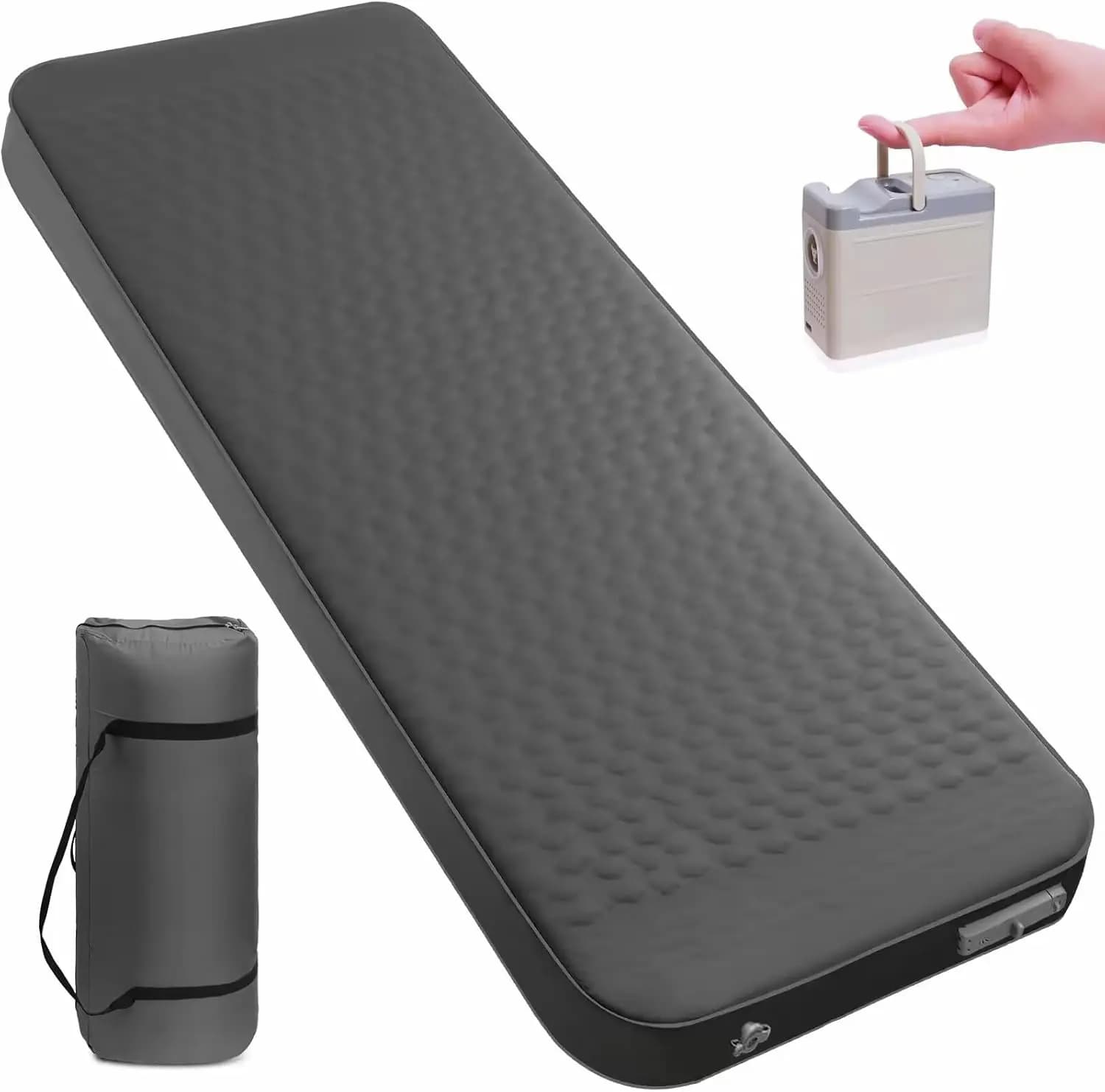 Camping Mat with Electric Pump, Memory Foam Ultra-Thick 8 cm, Isolation with R value of 9.5 for Travel