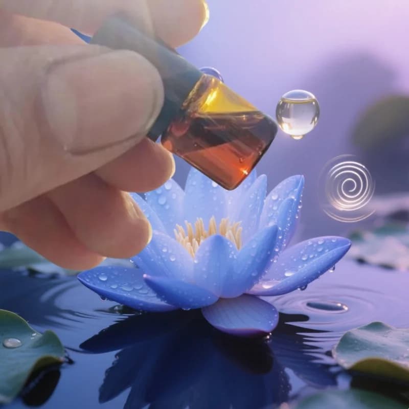 Olio essenziale di loto blu naturale premium Cura della pelle organica Rilassa la pressione Sonno profondo Purificante Meditazione Creazione di profumi per la casa